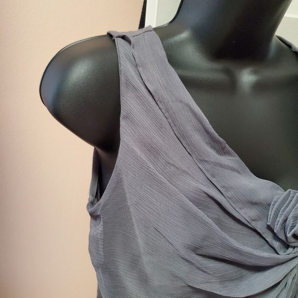 New York & Company Sleeveless Ruched Chiffon Top - Picture 5 of 13